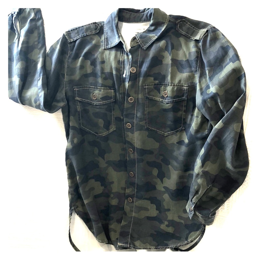 Camo button down